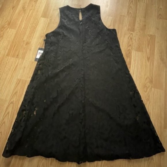 Black Lace Sleeveless A-Line Dress - Picture 2 of 5